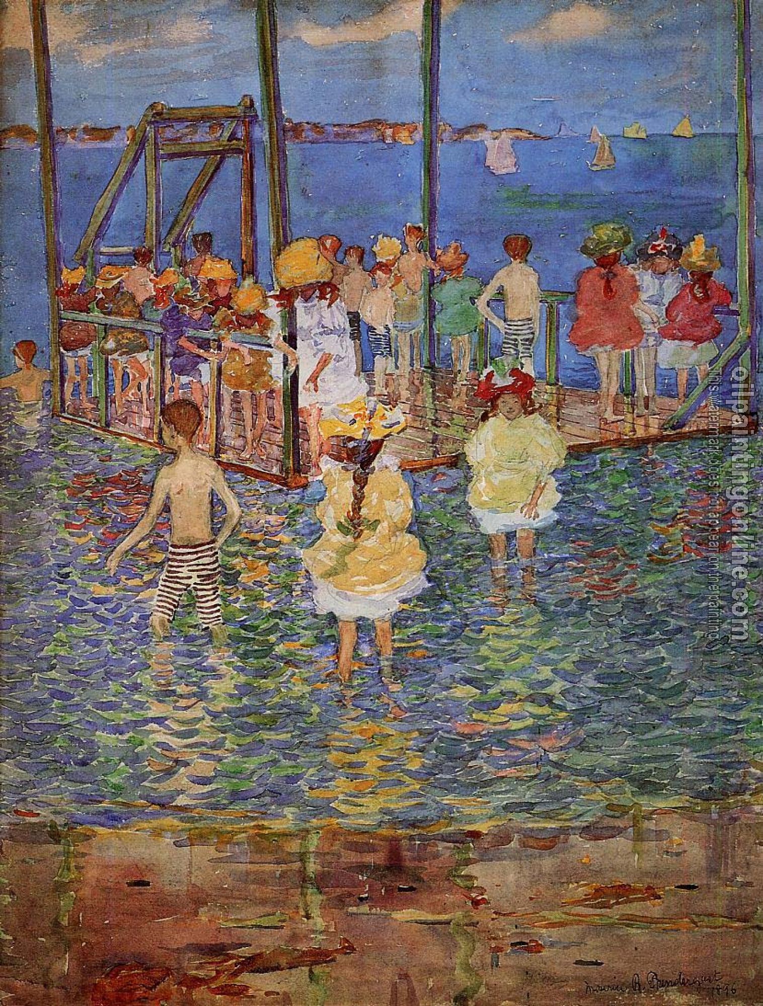 Prendergast, Maurice Brazil - Children on a Raft